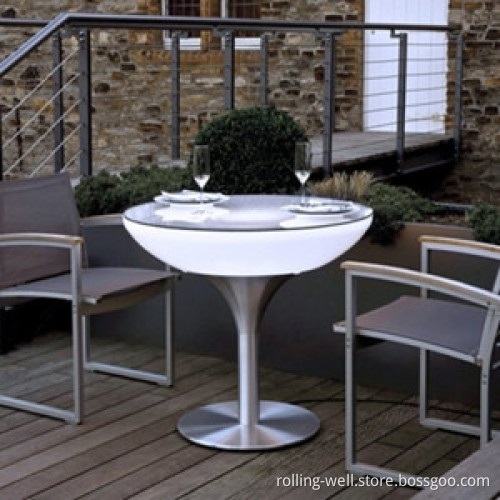 Luminous Round LED Table/ Shiny Outdoor Furniture/ LED Bar Tables